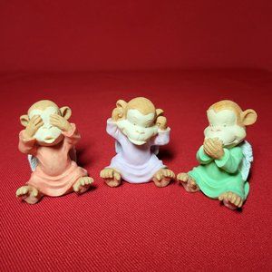 See Hear Speak No Evil Monkey Figurine Set of 3